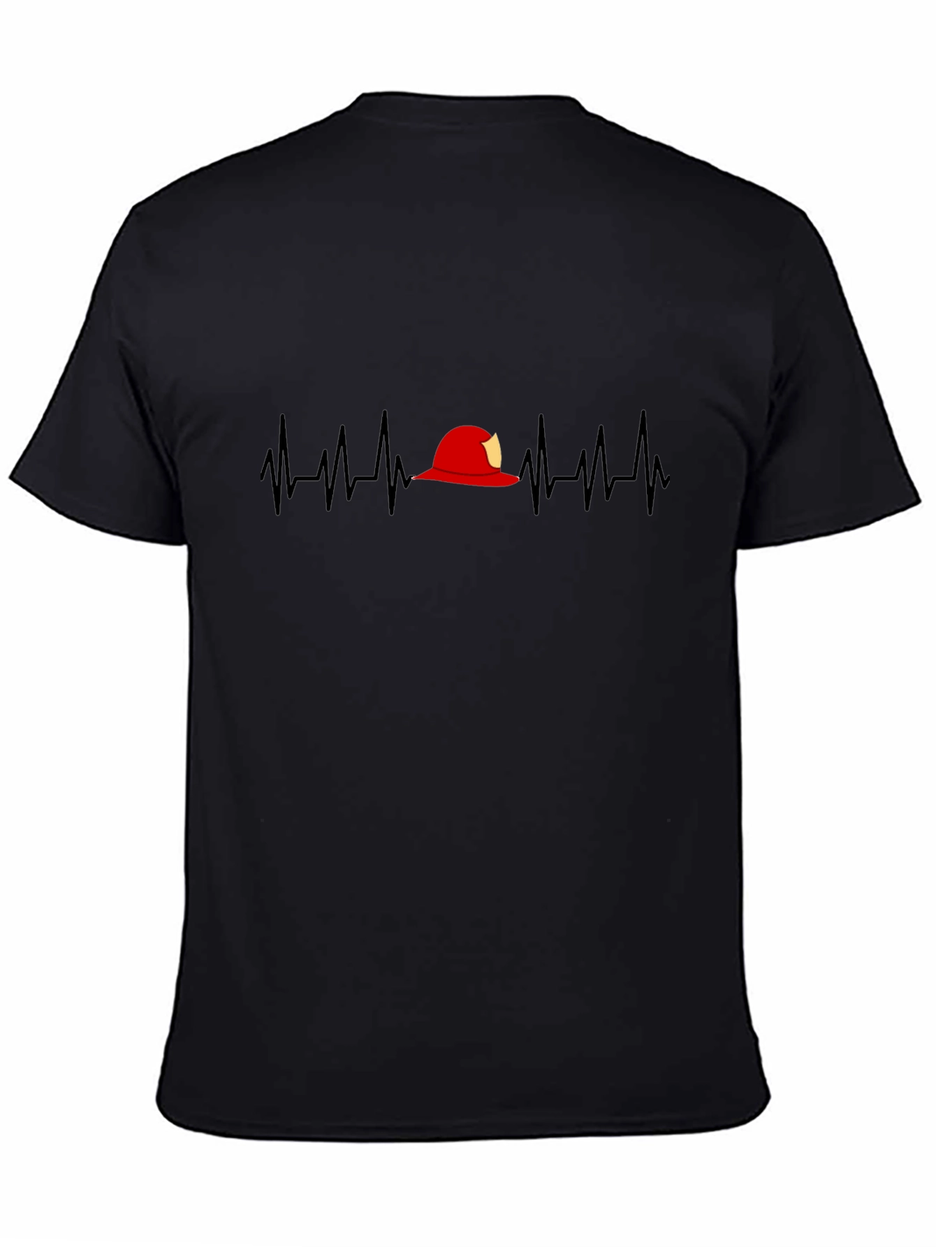 Firefighter Heartbeat T-Shirt - Black