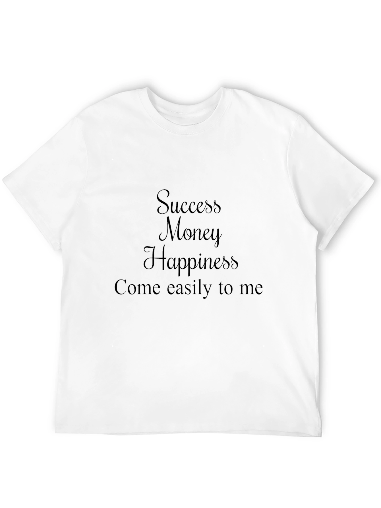 Success Money Happiness T-Shirt - Black Cotton