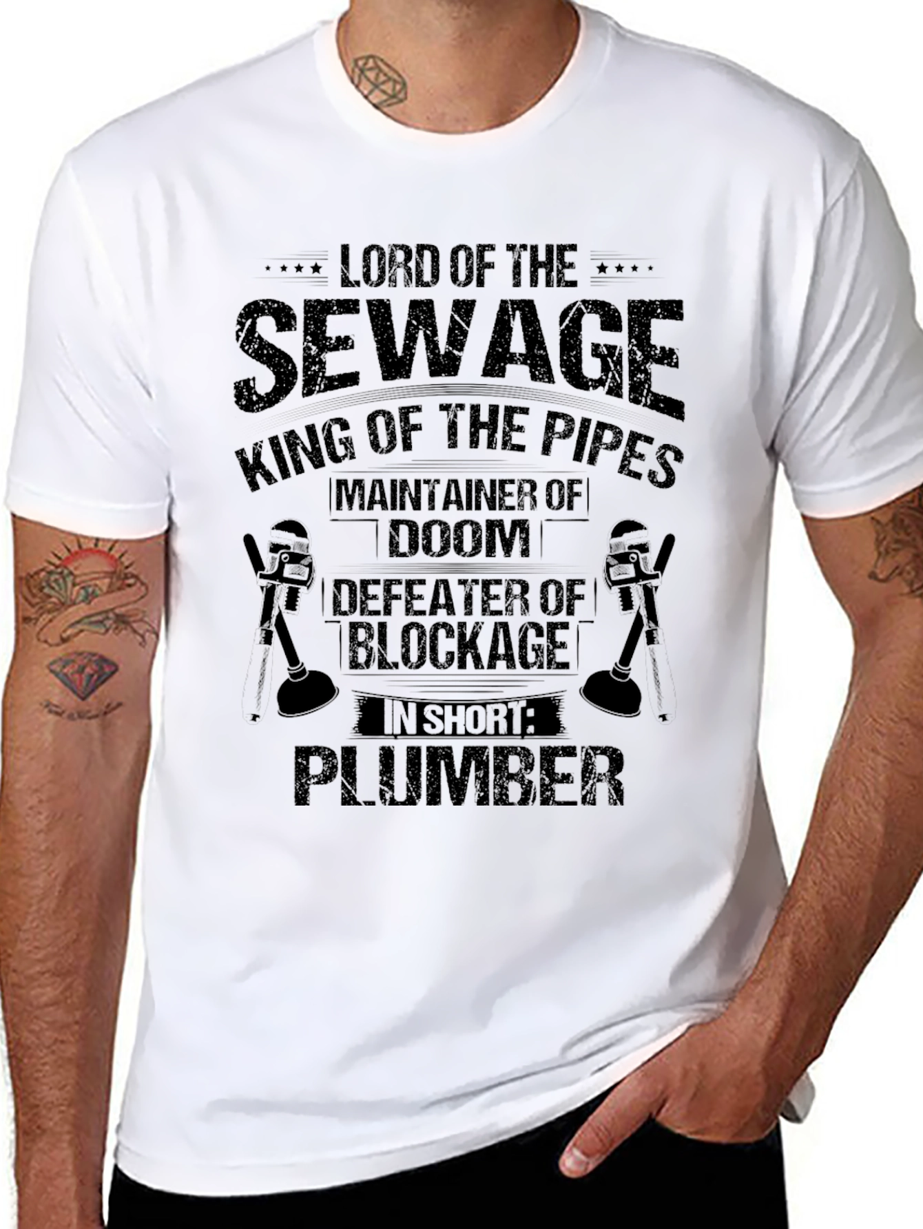 Lord of Sewage Plumber Graphic T-Shirt
